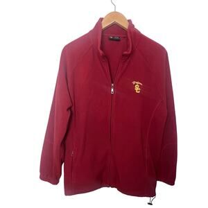 USC Trojans Full Zip Fleece Jacket Team Trojan Men’s Sz Medium Red